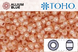 TOHO Round Seed Beads (RR15-2111) 15/0 Round Small - Silver-Lined Milky Peach - 關閉視窗 >> 可點擊圖片
