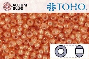 TOHO Round Seed Beads (RR15-2112) 15/0 Round Small - Silver-Lined Milky Grapefruit - Click Image to Close