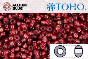 TOHO Round Seed Beads (RR8-2113) 8/0 Round Medium - Silver-Lined Milky Pomegranate - Click Image to Close
