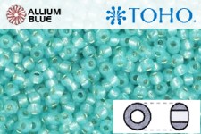 TOHO Round Seed Beads (RR8-2117) 8/0 Round Medium - Silver-Lined Milky Aqua