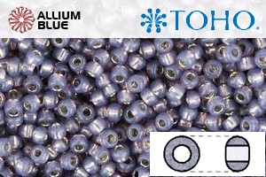 TOHO Round Seed Beads (RR8-2124) 8/0 Round Medium - Silver-Lined Milky Lavender - Click Image to Close