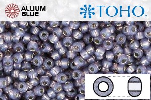 TOHO Round Seed Beads (RR11-2124) 11/0 Round - Silver-Lined Milky Lavender - Click Image to Close