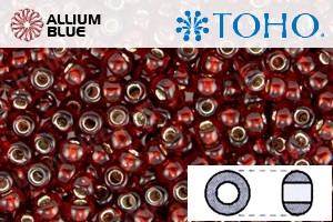 TOHO Round Seed Beads (RR3-2153S) 3/0 Round Extra Large - Dark Cherry Amber Silver Lined - Click Image to Close