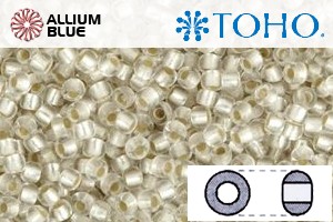 TOHO Round Seed Beads (RR8-21F) 8/0 Round Medium - Silver-Lined Frosted Crystal - Haga Click en la Imagen para Cerrar