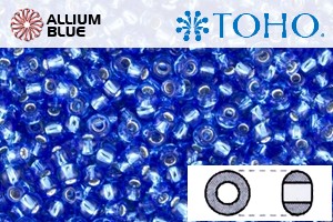 TOHO Round Seed Beads (RR3-2206) 3/0 Round Extra Large - Dark Aqua Silver Lined - Click Image to Close