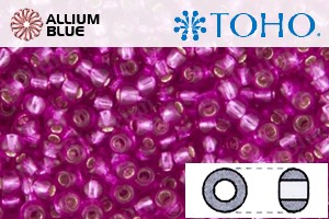TOHO Round Seed Beads (RR3-2214) 3/0 Round Extra Large - Hot Pink Silver Lined - Click Image to Close