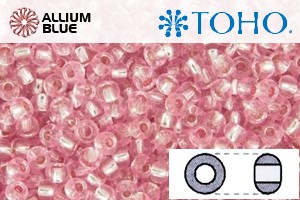 TOHO Round Seed Beads (RR11-2215) 11/0 Round - Light Pink Silver Lined - Click Image to Close