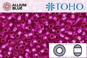 TOHO Round Seed Beads (RR11-2217) 11/0 Round - Fuchsia Silver Lined - Click Image to Close