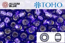 TOHO Round Seed Beads (RR8-2224) 8/0 Round Medium - Silver-Lined Purple