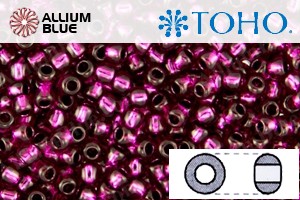 TOHO Round Seed Beads (RR6-2226) 6/0 Round Large - Dark Fuchsia Silver Lined - Click Image to Close