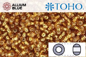 TOHO Round Seed Beads (RR3-22C) 3/0 Round Extra Large - Silver-Lined Topaz - Click Image to Close