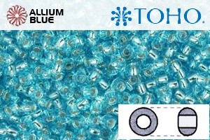 TOHO Round Seed Beads (RR15-23) 15/0 Round Small - Silver-Lined Aquamarine - Click Image to Close