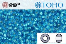TOHO Round Seed Beads (RR15-23B) 15/0 Round Small - Silver-Lined Dk Aqua
