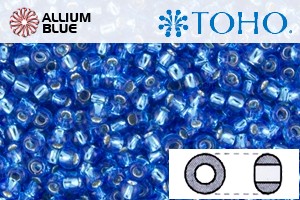 TOHO Round Seed Beads (RR6-23C) 6/0 Round Large - Dark Aquamarine Silver Lined - Click Image to Close