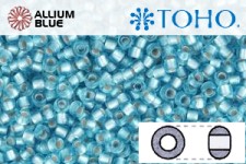 TOHO Round Seed Beads (RR11-23F) 11/0 Round - Silver-Lined Frosted Aquamarine