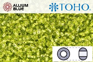 TOHO Round Seed Beads (RR8-24) 8/0 Round Medium - Silver-Lined Lime Green - 關閉視窗 >> 可點擊圖片
