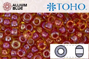 TOHO Round Seed Beads (RR8-241) 8/0 Round Medium - Inside-Color Rainbow Lt Topaz/Mauve-Lined - Click Image to Close