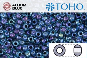 TOHO Round Seed Beads (RR6-248) 6/0 Round Large - Inside-Color Aqua/Jet-Lined - Click Image to Close