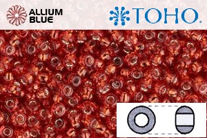 TOHO Round Seed Beads (RR6-25) 6/0 Round Large - Silver-Lined Lt Siam Ruby - 关闭视窗 >> 可点击图片