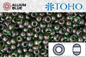 TOHO Round Seed Beads (RR8-250) 8/0 Round Medium - Inside-Color Peridot/Fuchsia-Lined - Haga Click en la Imagen para Cerrar