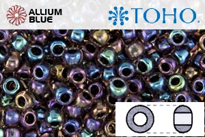 TOHO Round Seed Beads (RR15-251) 15/0 Round Small - Inside-Color Luster Lt Amethyst/Jet-Lined - Click Image to Close