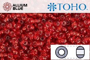 TOHO Round Seed Beads (RR11-25B) 11/0 Round - Silver-Lined Siam Ruby - 關閉視窗 >> 可點擊圖片