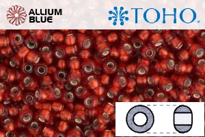 TOHO Round Seed Beads (RR3-25CF) 3/0 Round Extra Large - Silver-Lined Frosted Ruby - 關閉視窗 >> 可點擊圖片