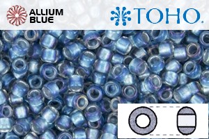 TOHO Round Seed Beads (RR3-263) 3/0 Round Extra Large - Inside-Color Rainbow Crystal/Lt Capri-Lined - Haga Click en la Imagen para Cerrar