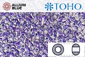TOHO ラウンド Seed ビーズ (RR8-265) 8/0 ラウンド Medium - Inside-カラー Rainbow Crystal/Metallic Purple-Lined - ウインドウを閉じる