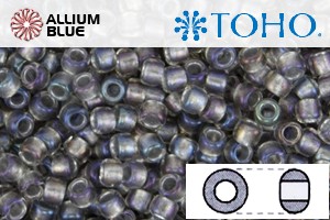 TOHO Round Seed Beads (RR15-266) 15/0 Round Small - Inside-Color Gold-Luster Crystal/Opaque Gray-Lined - Haga Click en la Imagen para Cerrar