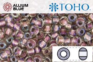 TOHO Round Seed Beads (RR8-267) 8/0 Round Medium - Inside-Color Crystal/Rose Gold-Lined - Click Image to Close