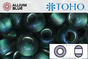 TOHO Round Seed Beads (RR8-270F) 8/0 Round Medium - Crystal/Metallic Teal Lined - Click Image to Close