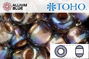 TOHO Round Seed Beads (RR3-276) 3/0 Round Extra Large - Inside-Color Rainbow Topaz/Gold-Lined - Click Image to Close