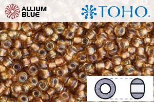 TOHO Round Seed Beads (RR6-278) 6/0 Round Large - Gold-Lined Rainbow Topaz - Click Image to Close