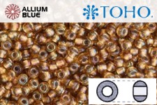 TOHO Round Seed Beads (RR15-278) 15/0 Round Small - Gold-Lined Rainbow Topaz