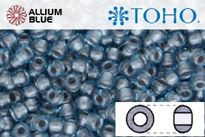 TOHO Round Seed Beads (RR3-285) 3/0 Round Extra Large - Inside-Color Aqua/Tin-Lined - Click Image to Close