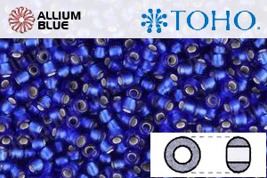 TOHO Round Seed Beads (RR15-28F) 15/0 Round Small - Silver-Lined Frosted Dk Sapphire - Click Image to Close