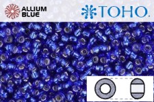 TOHO ラウンド Seed ビーズ (RR6-28) 6/0 ラウンド Large - Silver-Lined Cobalt