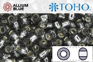 TOHO Round Seed Beads (RR3-29) 3/0 Round Extra Large - Light Black Diamond Silver Lined - Click Image to Close
