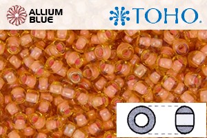 TOHO Round Seed Beads (RR3-301) 3/0 Round Extra Large - Inside-Color Lt Topaz/Peach-Lined - 关闭视窗 >> 可点击图片