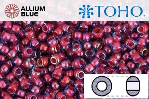 TOHO ラウンド Seed ビーズ (RR8-304) 8/0 ラウンド Medium - Inside-カラー Lt Sapphire/Hyacinth-Lined