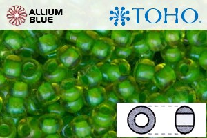 TOHO Round Seed Beads (RR6-306) 6/0 Round Large - Inside-Color Jonquil/Shamrock-Lined - Click Image to Close