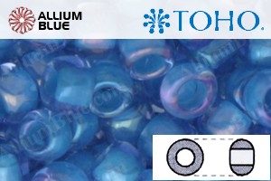 TOHO ラウンド Seed ビーズ (RR8-309) 8/0 ラウンド Medium - Inside-カラー Lt Sapphire/Opaque Blue-Lined - ウインドウを閉じる