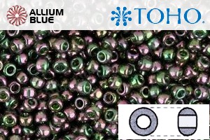 TOHO Round Seed Beads (RR3-323) 3/0 Round Extra Large - Gold-Lustered Olivine - Click Image to Close