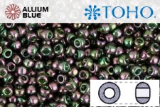 TOHO Round Seed Beads (RR15-323) 15/0 Round Small - Gold-Lustered Olivine