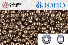 TOHO Round Seed Beads (RR3-325) 3/0 Round Extra Large - Gold-Lustered Lt Tanzanite