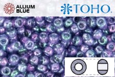 TOHO Round Seed Beads (RR8-327) 8/0 Round Medium - Lavender Blue Gold Luster
