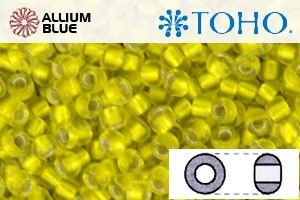 TOHO Round Seed Beads (RR11-32F) 11/0 Round - Silver-Lined Frosted Lemon - Click Image to Close