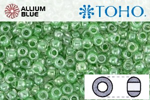 TOHO Round Seed Beads (RR8-343) 8/0 Round Medium - Crystal Lined Jade - Click Image to Close
