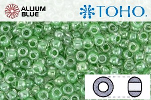 TOHO Round Seed Beads (RR11-343) 11/0 Round - Crystal Lined Jade - Haga Click en la Imagen para Cerrar